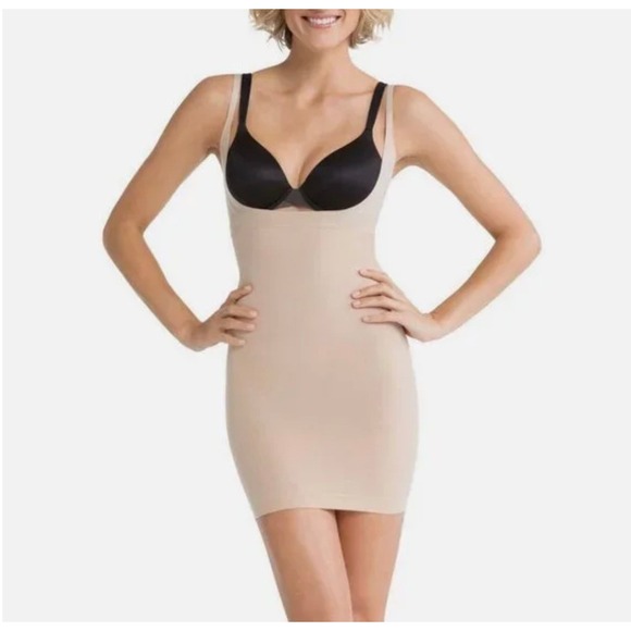 SPANX Simplicity Smoothing Open Bust Full Slip Camisole Shapewear Nude Size L - Picture 11 of 12